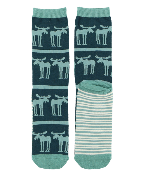 Lazy One Funky Moose Blue Crew Sock