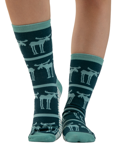 lazy one Funky Moose Blue Crew Sock