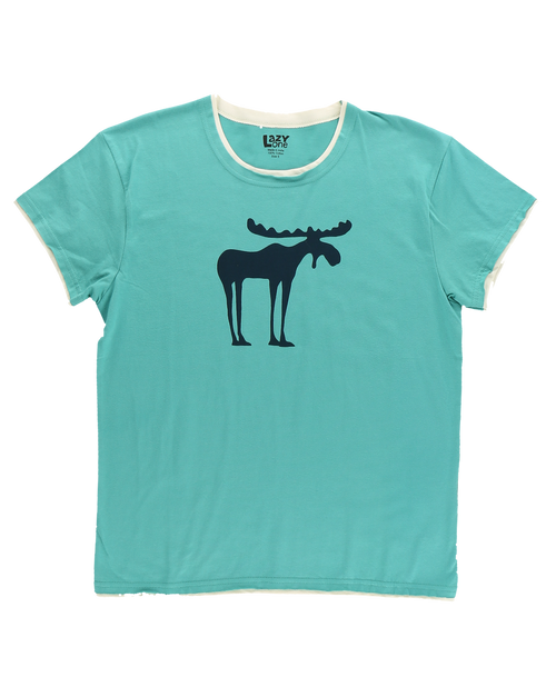 Lazy One Funky Moose Blue Women's Regular Fit Tee