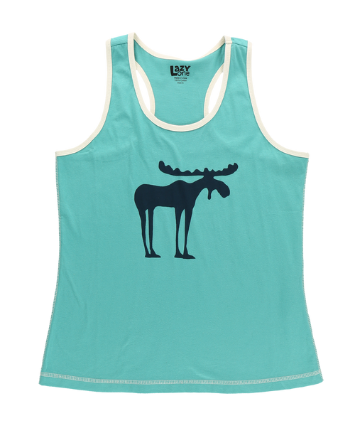 Lazy One Funky Moose Blue Women's Tank Top