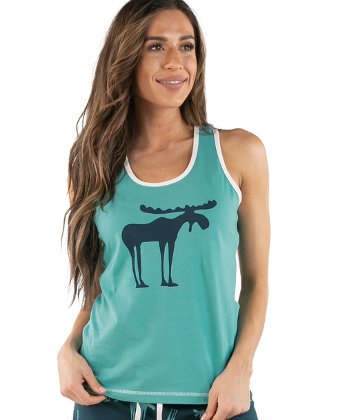 lazy one Funky Moose Blue Women's Tank Top