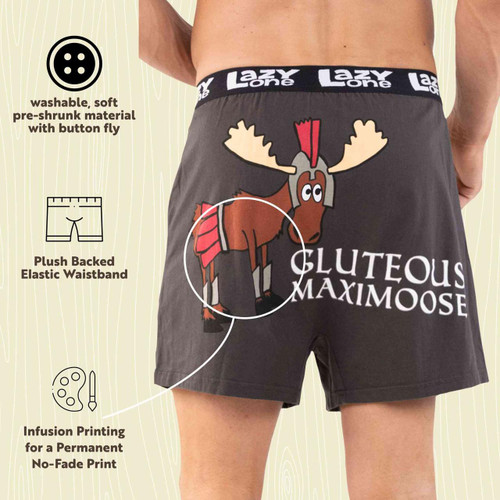 Lazy One Gluteous Maximoose Men's Funny Boxer