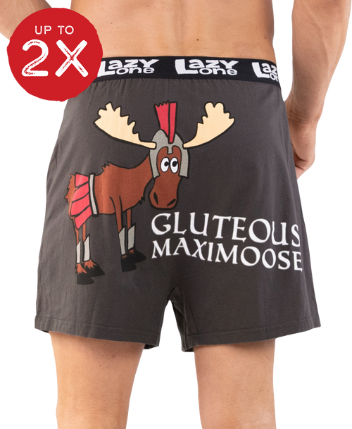 lazy one Gluteous Maximoose Men's Funny Boxer