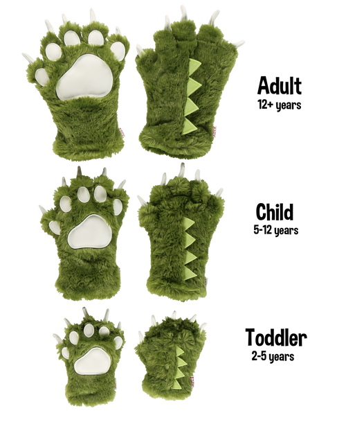 Lazy One Green Dino Kid And Adult Paw Mitt