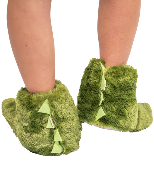 Lazy One Green Dino Kids And Adult Paw Slipper