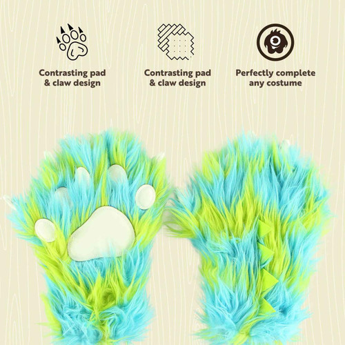 Lazy One Green Monster Kid And Adult Paw Mitt