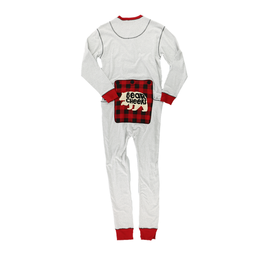 Lazy One Grey Bear Cheeks Adult Onesie Flapjack