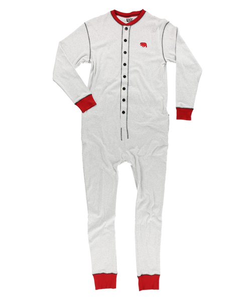 Lazy One Grey Bear Cheeks Adult Onesie Flapjack