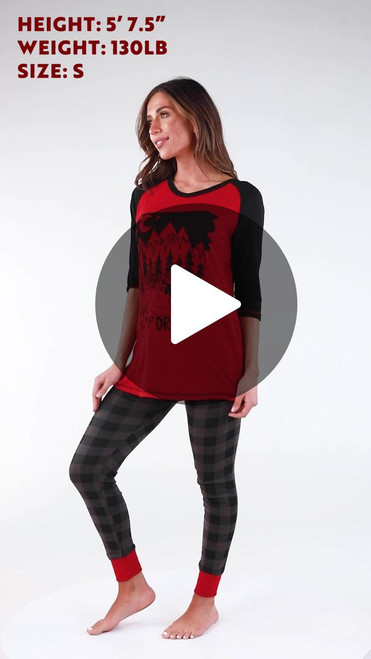 Lazy One Grey Plaid Women's PJ Legging