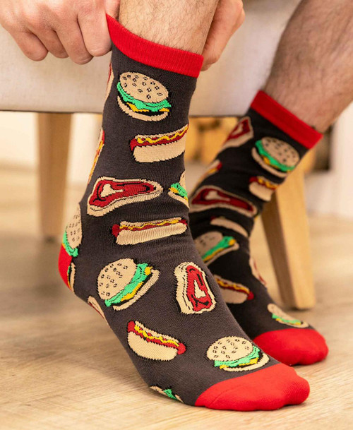 Lazy One Grillin' Meat Crew Sock