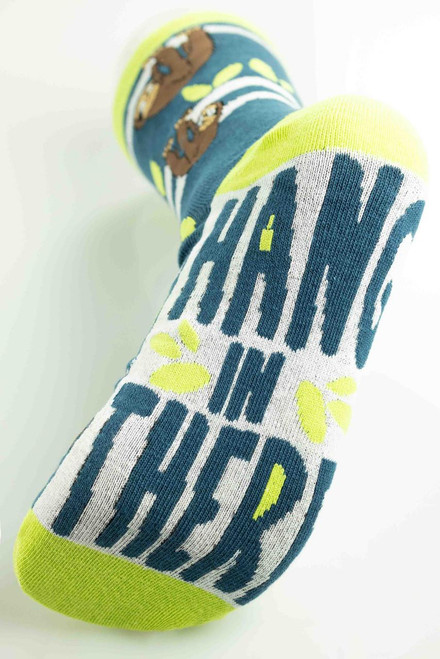 Lazy One Hang In There Sloth Crew Sock