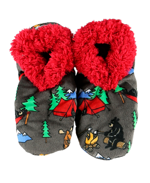 Lazy One Happy Camper Bear Fuzzy Feet Slipper