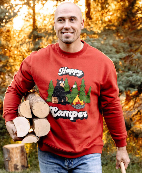 Lazy One Happy Camper Bear Sweatshirt