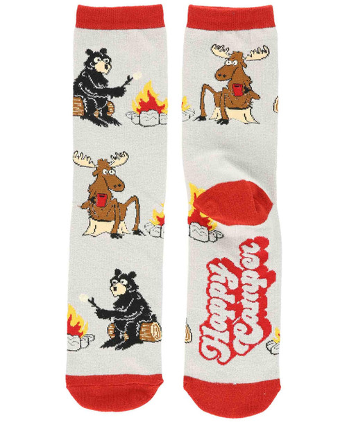Lazy One Happy Camper Grey Crew Sock