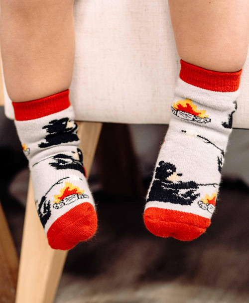 Lazy One Happy Camper Grey Infant Sock