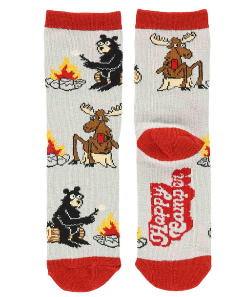 lazy one Happy Camper Grey Kid Sock