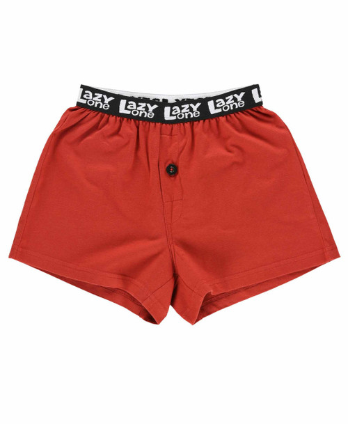Lazy One Happy Camper Kid Red Boxer