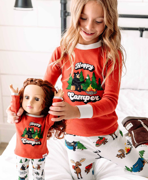 Lazy One Happy Camper Matching Red Kid & Doll Set