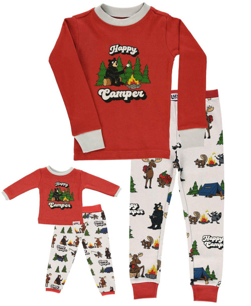 lazy one Happy Camper Matching Red Kid & Doll Set