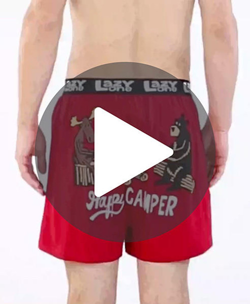 Lazy One Happy Camper Men's Funny Boxer