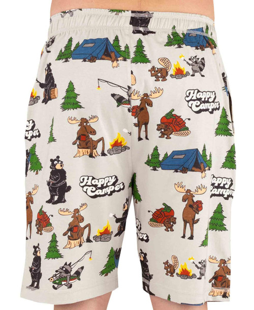 Lazy One Happy Camper Men's Grey Pajama Shorts