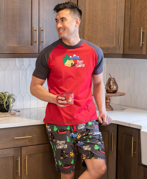 Lazy One Happy Camper Men's Pajama Shorts