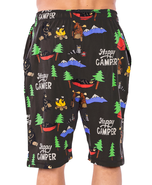 Lazy One Happy Camper Men's Pajama Shorts