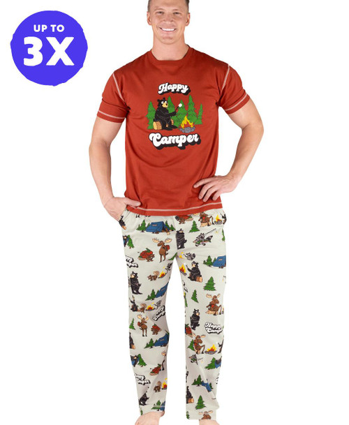 lazy one Happy Camper Men's Red PJ Set