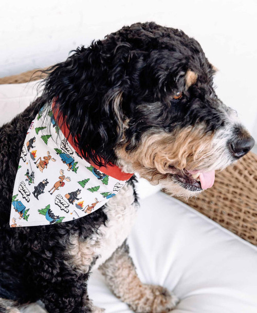 Lazy One Happy Camper Red Dog Bandana