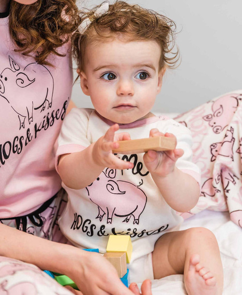 Lazy One Hogs & Kisses Infant Pig Creeper Onesie