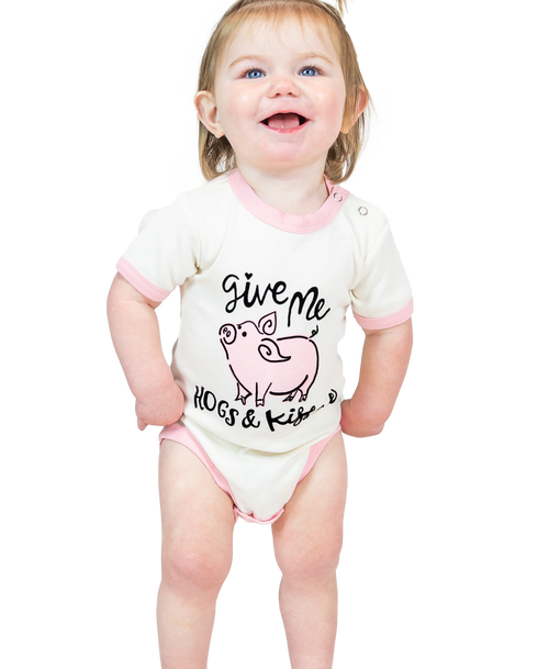 lazy one Hogs & Kisses Infant Pig Creeper Onesie