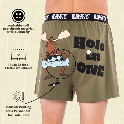 Lazy One Hole In One Men's Funny Boxers
