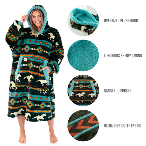 Lazy One Horse Fair Isle Blanket Hoodie