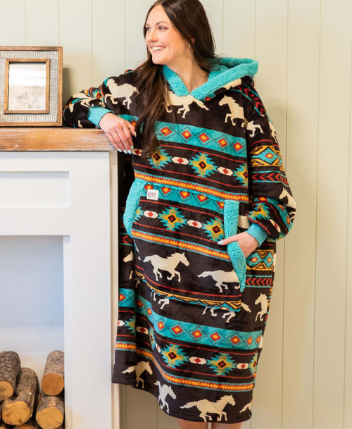 Lazy One Horse Fair Isle Blanket Hoodie