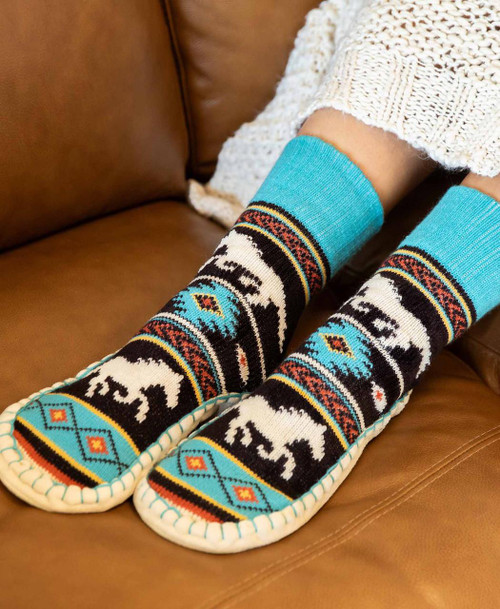 Lazy One Horse Fair Isle Short Mukluk Slipper