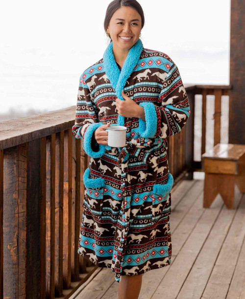 Lazy One Horse Fair Isle Women's Bathrobe