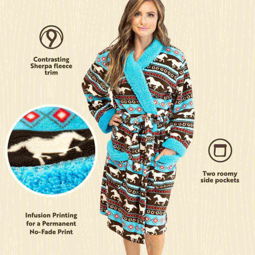 Lazy One Horse Fair Isle Women's Bathrobe