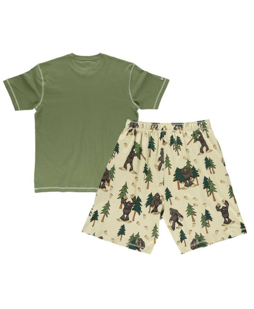 Lazy One I Believe Bigfoot Men's Pajama Short Set