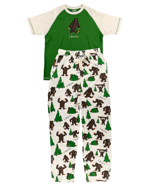 Lazy One I Believe Bigfoot Men's PJ Set