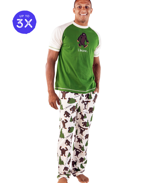 lazy one I Believe Bigfoot Men's PJ Set