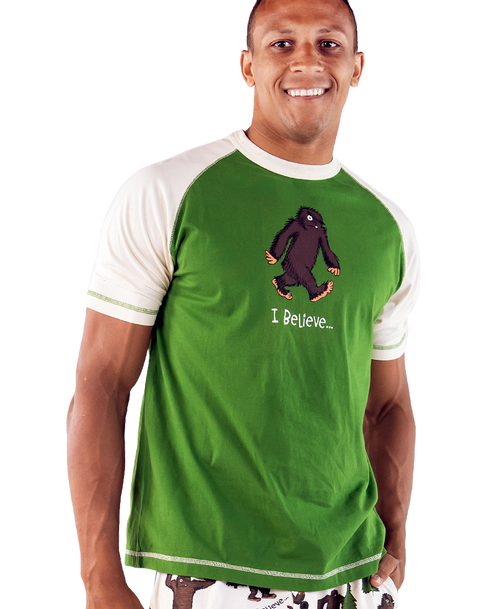 lazy one I Believe Bigfoot Men's PJ Tee