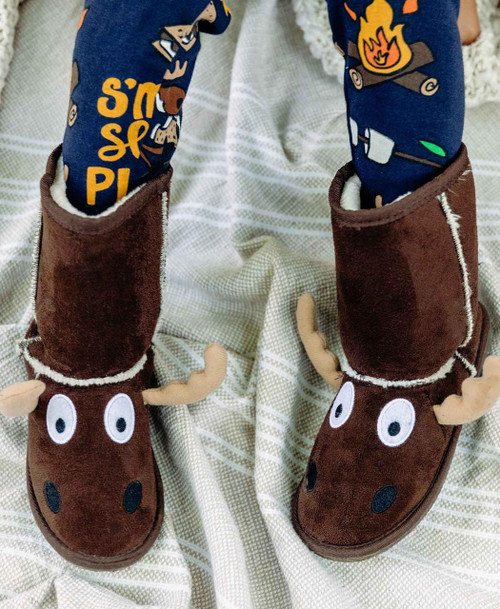 Lazy One Kid's Moose Slipper Boots