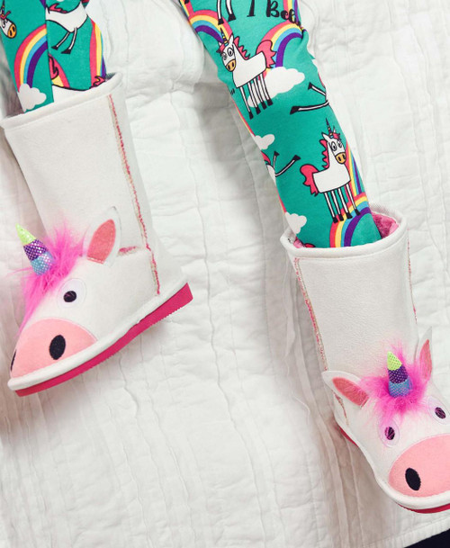 Lazy One Kid's Unicorn Slipper Boots