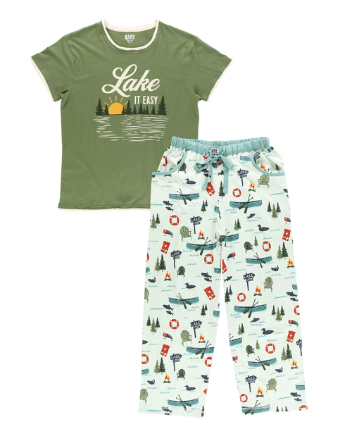 Lazy One Lake It Easy Women's Regular Fit PJ Set