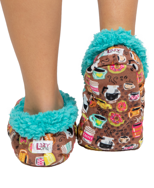 Lazy One Latte Sleep Coffee Fuzzy Feet Slipper