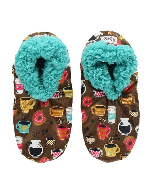 Lazy One Latte Sleep Coffee Fuzzy Feet Slipper