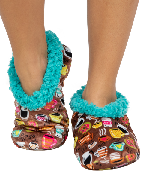lazy one Latte Sleep Coffee Fuzzy Feet Slipper