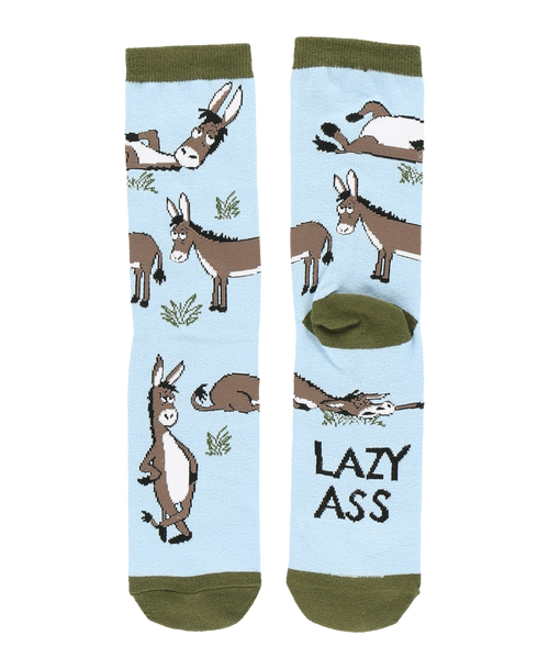 Lazy One Lazy Ass Donkey Blue Crew Sock