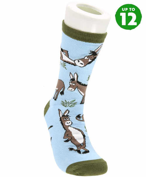 lazy one Lazy Ass Donkey Blue Crew Sock
