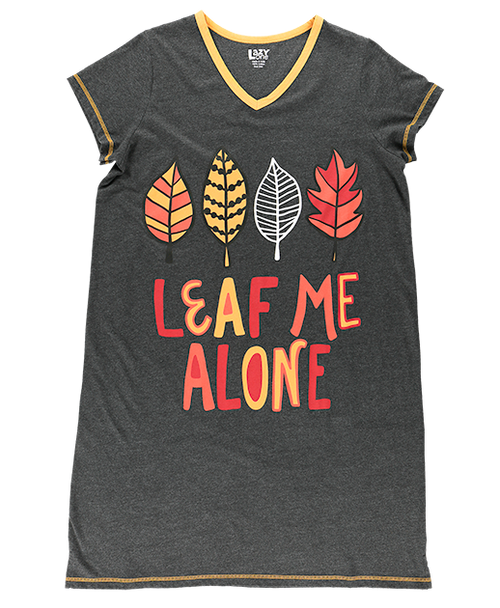 Lazy One Leaf Me Alone Women's V-Neck Nightshirt